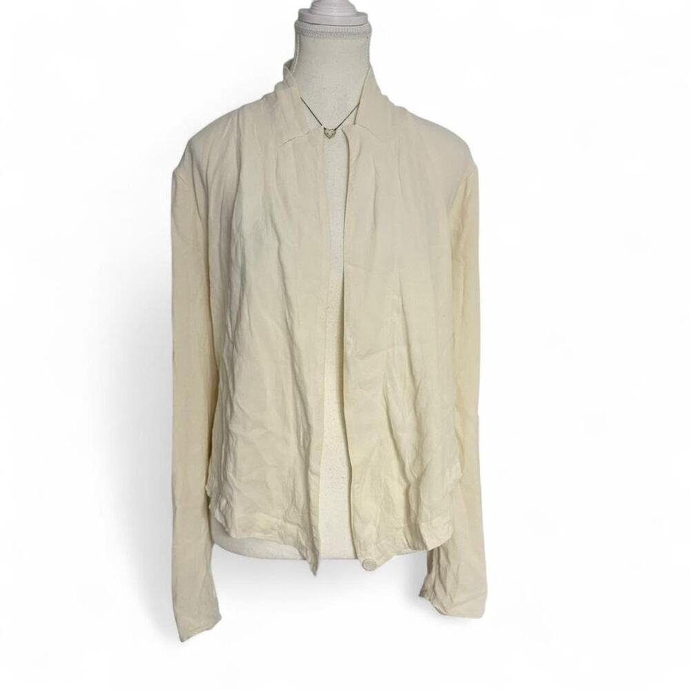 Anthropologie Cream Light Weight Layering Blazer Top Size Large